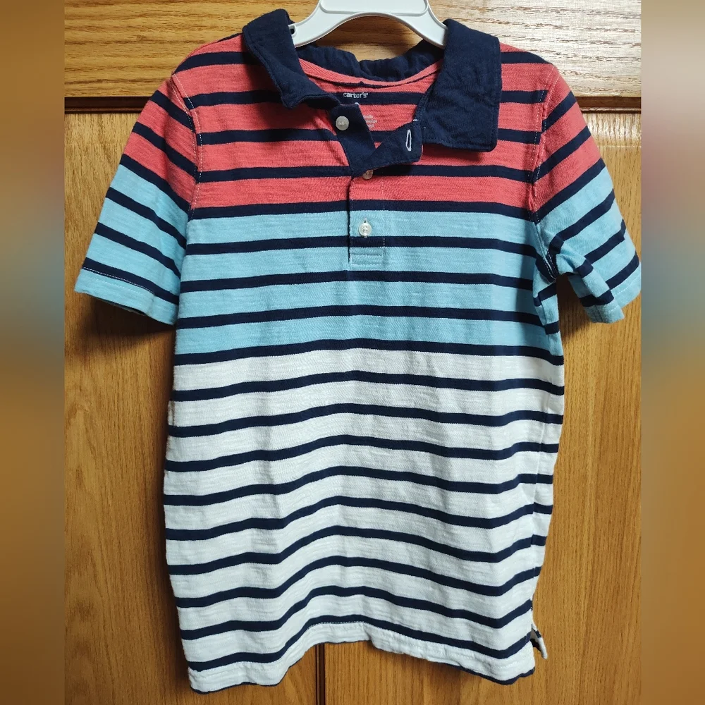 EUC Carter's Striped Kids Polo Shirt